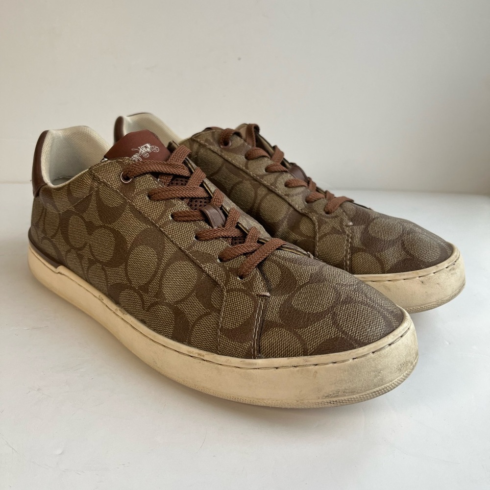 Coach Men's Signature Monogram Sneakers Size 10.5D - Picture 2 of 10